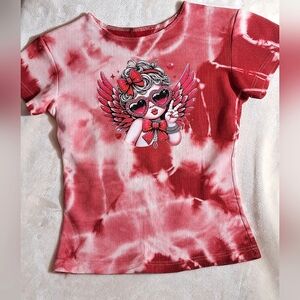 Red Tie-Dye Angel Tee